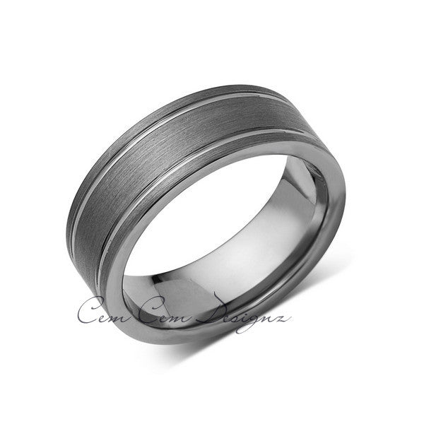 Men's Gray Tungsten Wedding Bands