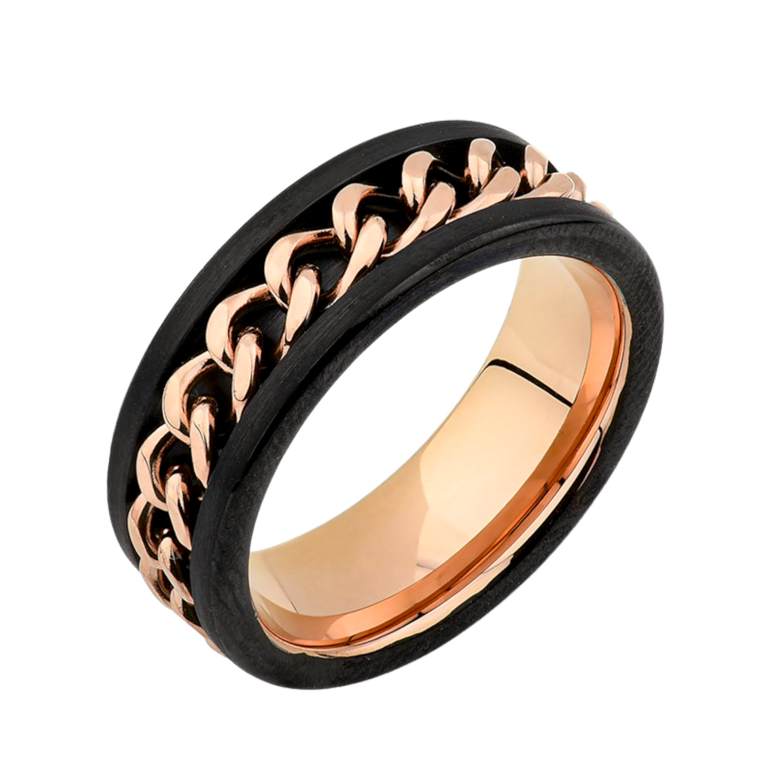 Miami Cuban Gold Ring -Spinner Cuban Link Chain Ring