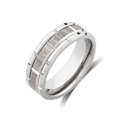 Mens Wdding Ring - Gray Brushed Tungsten Ring - Oyster Band- Gunmetal - 8mm - Engagement Ring - LUXURY BANDS LA