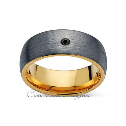 8mm,Mens,Black Diamond,Gray Brushed,Rose Gold,Tungsten Ring,Yellow Gold,Wedding Band,Comfort Fit - LUXURY BANDS LA