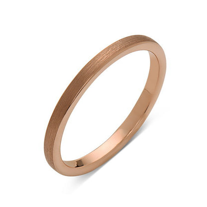 Rose Gold Tungsten Wedding Band - Rose Gold Brushed Ring - 2mm Bridal Band - Engagement Ring - Bridal Band - LUXURY BANDS LA