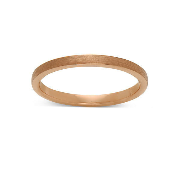 Rose Gold Tungsten Wedding Band - Rose Gold Brushed Ring - 2mm Bridal Band - Engagement Ring - Bridal Band - LUXURY BANDS LA