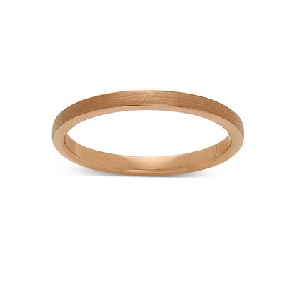 Rose Gold Tungsten Wedding Band - Rose Gold Brushed Ring - 2mm Bridal Band - Engagement Ring - Bridal Band - LUXURY BANDS LA