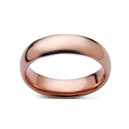 Rose Gold Tungsten Wedding Band - Rose Gold High Polish Tungsten Ring - 6mm - Dome - Tungsten Carbide - Engagement Band - Comfort Fit - LUXURY BANDS LA