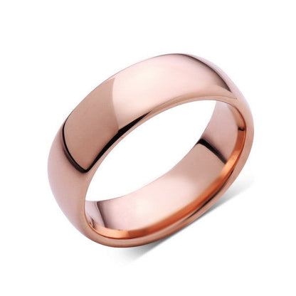 Rose Gold Tungsten Wedding Band - Rose Gold High Polish Tungsten Ring - 8mm - Dome - Tungsten Carbide - Engagement Band - Comfort Fit - LUXURY BANDS LA